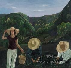 焦小健《,夕照山》，150cmx180cm,布面油画，2011